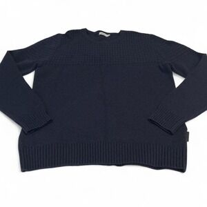 J.Lindeberg Jimmy Yoke Structure Sweater Mens Large Navy Blue Wool Blend